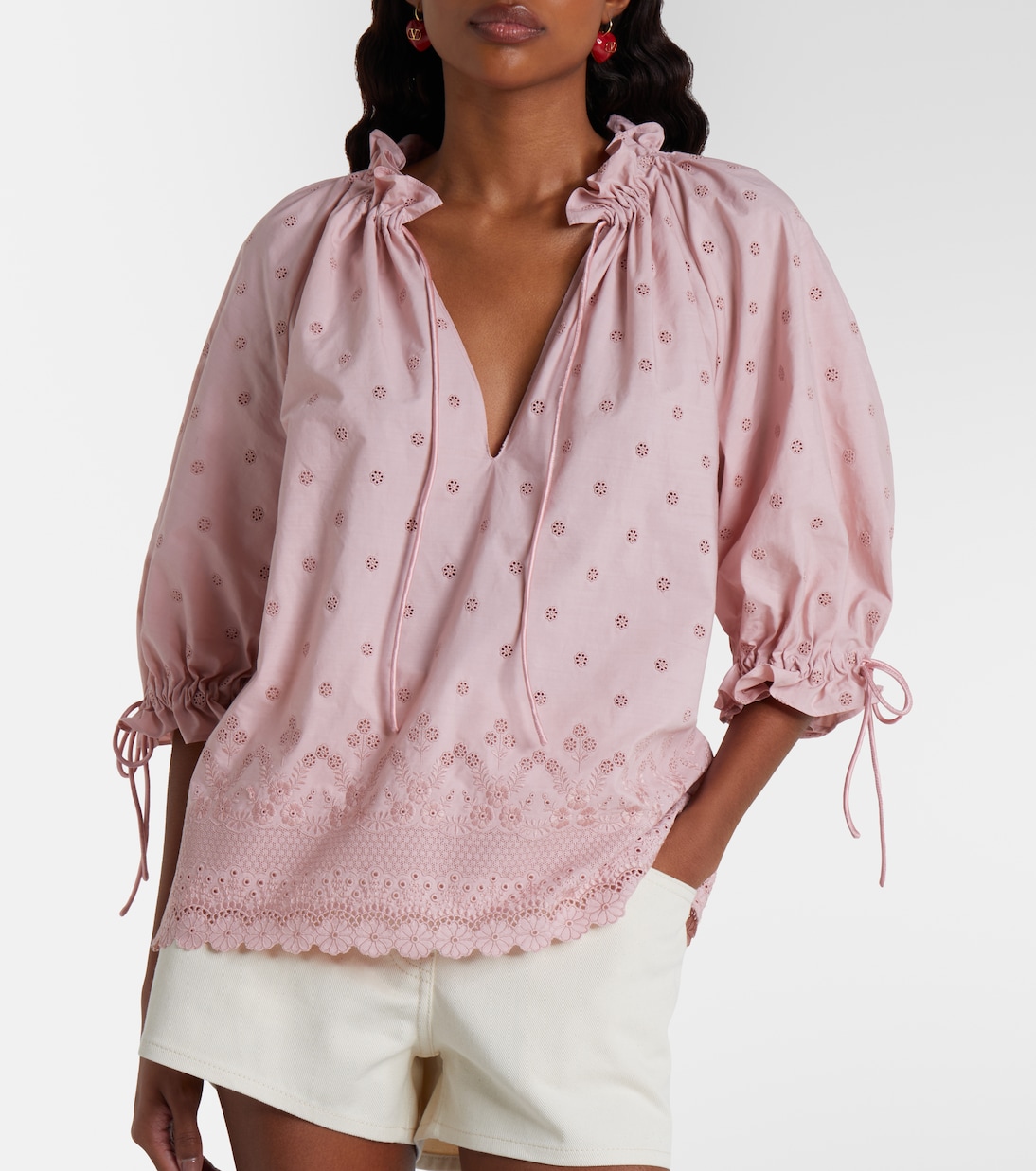 Broderie anglaise cotton blouse | Valentino