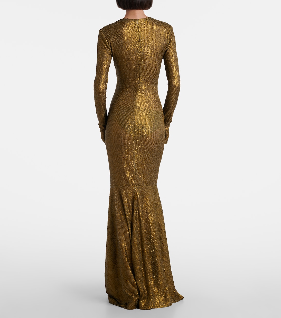 Gathered sequined gown  | Norma Kamali