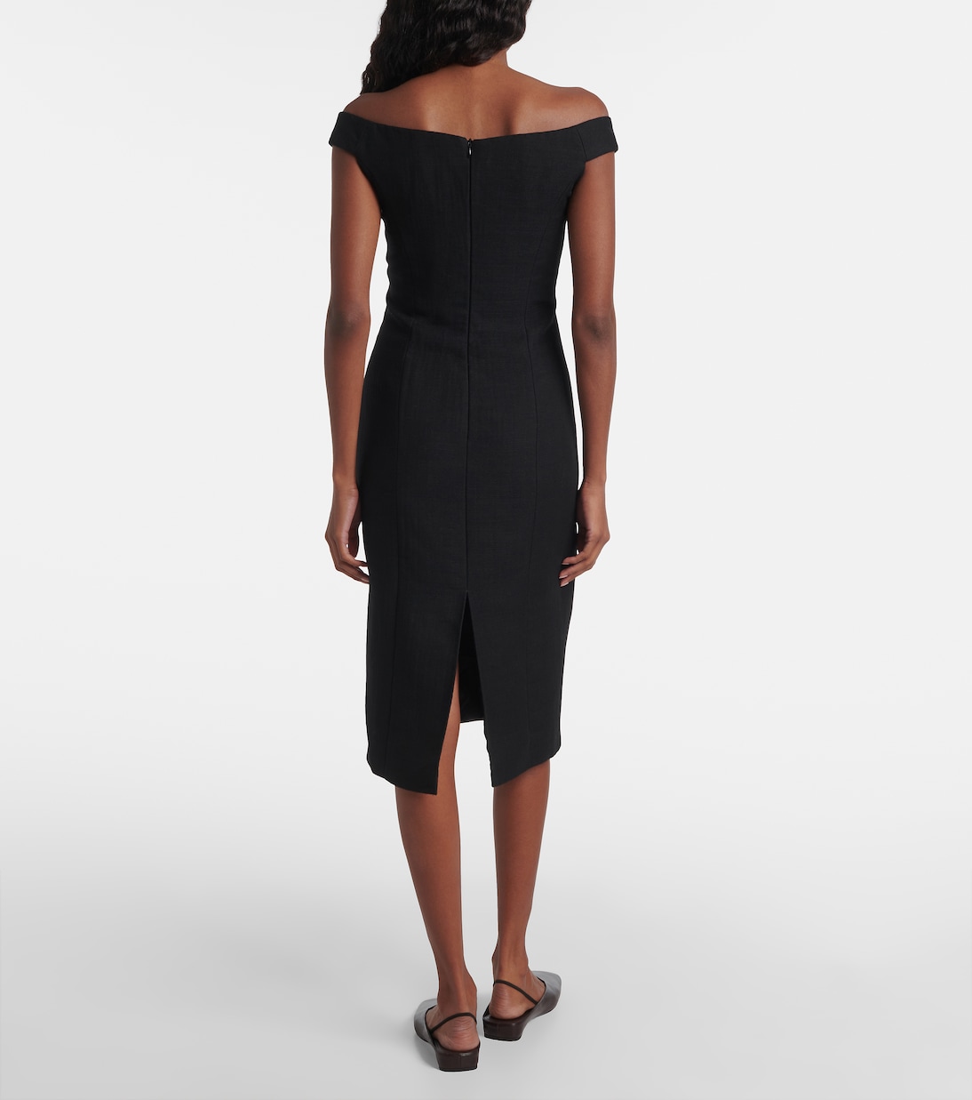 Bonny wool and linen-blend midi dress | Calvin Klein