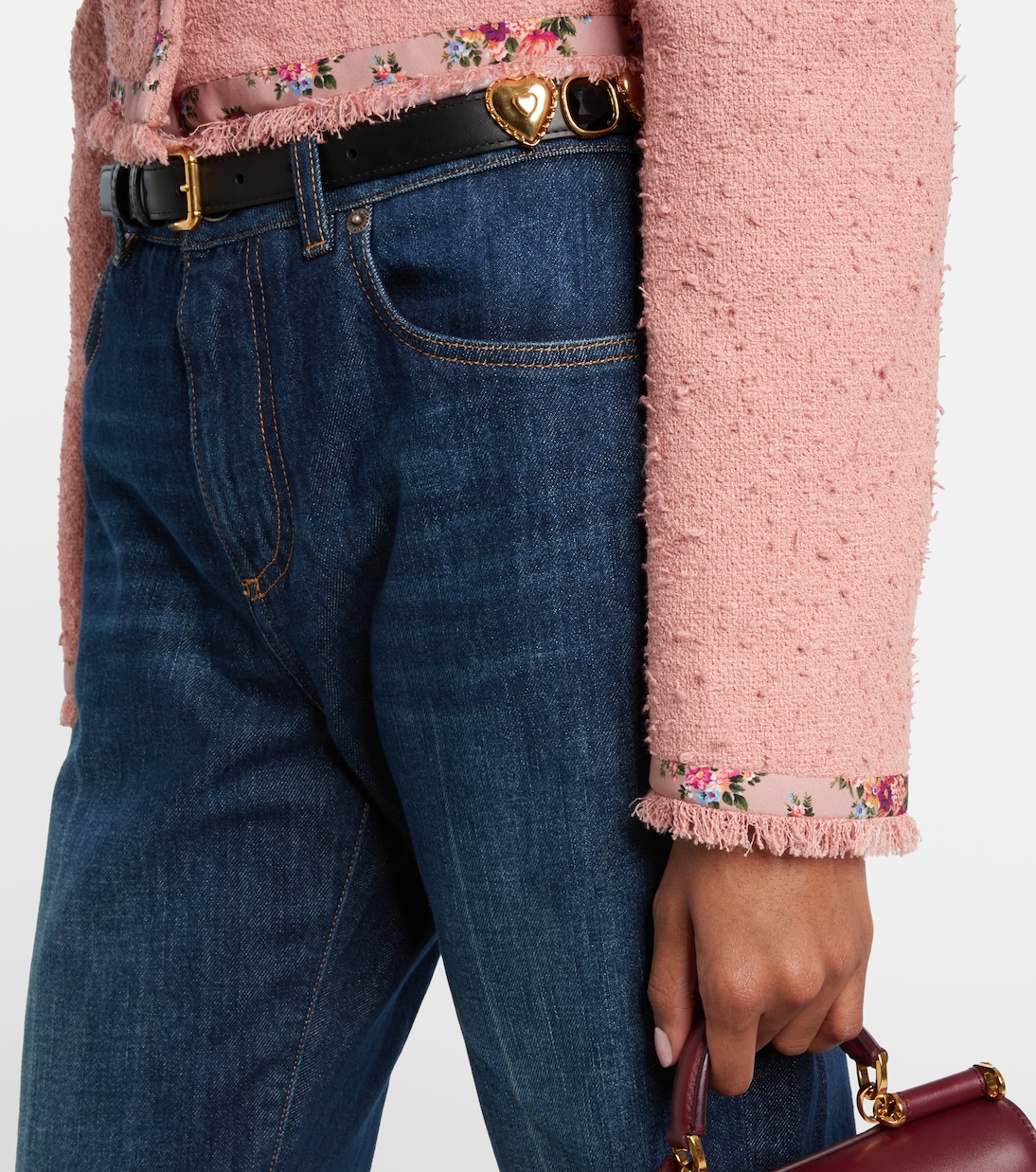 Veste raccourcie en tweed mélangé à fleurs | Dolce&Gabbana