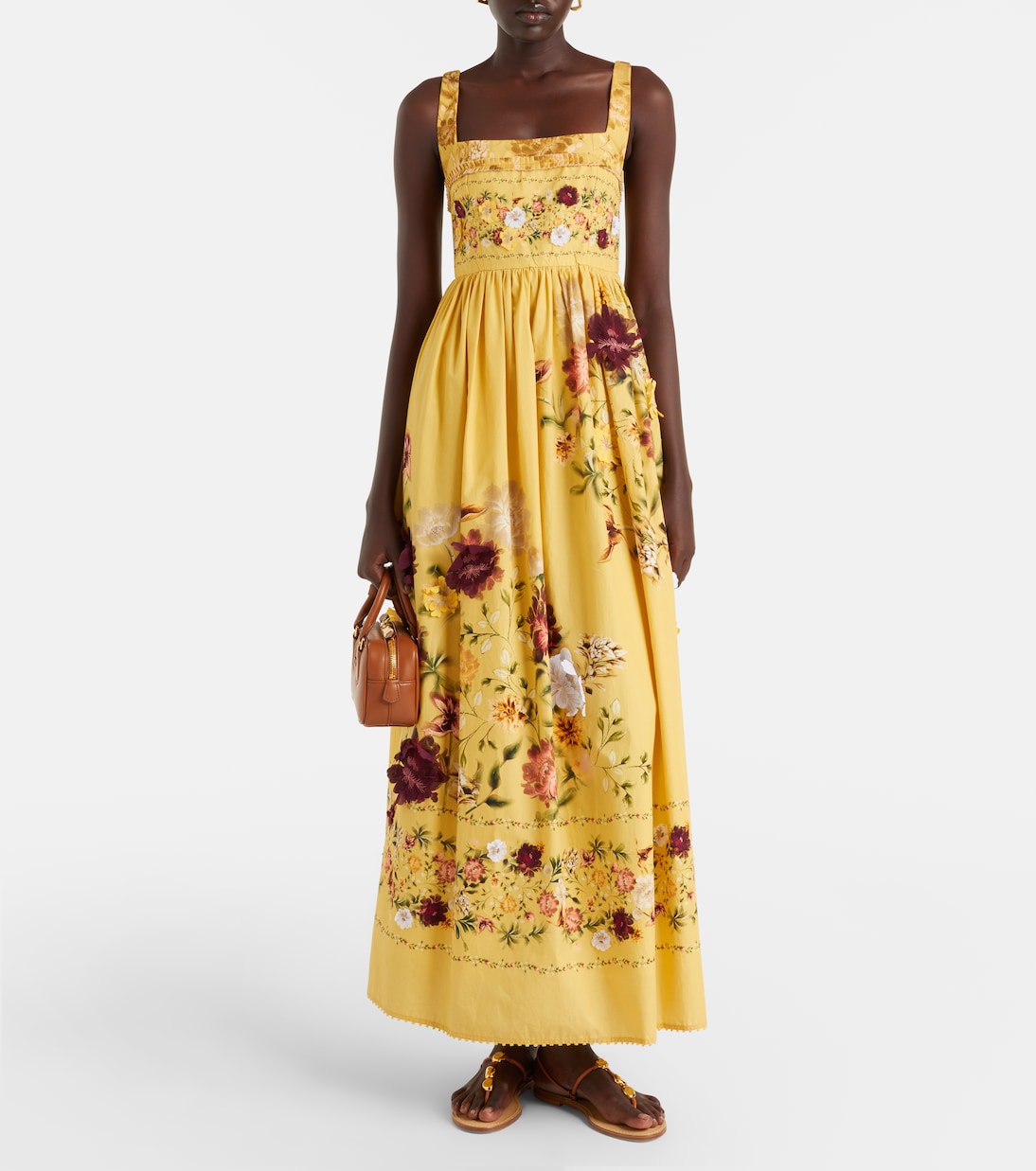 Barbara floral-appliqué cotton maxi dress | Agua by Agua Bendita