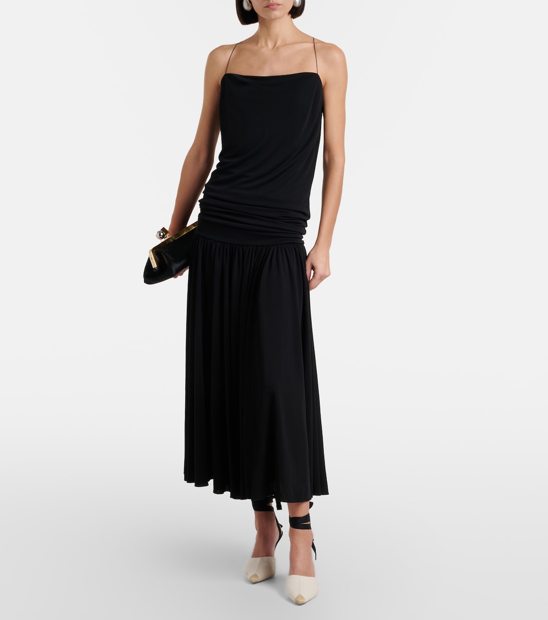 Abiha gathered jersey midi dress | Jacquemus