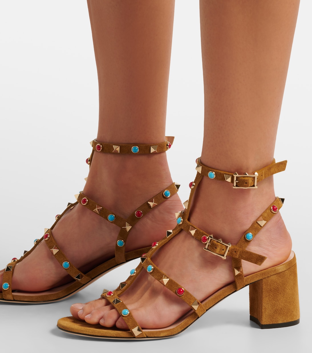 Rockstud embellished suede sandals | Valentino Garavani