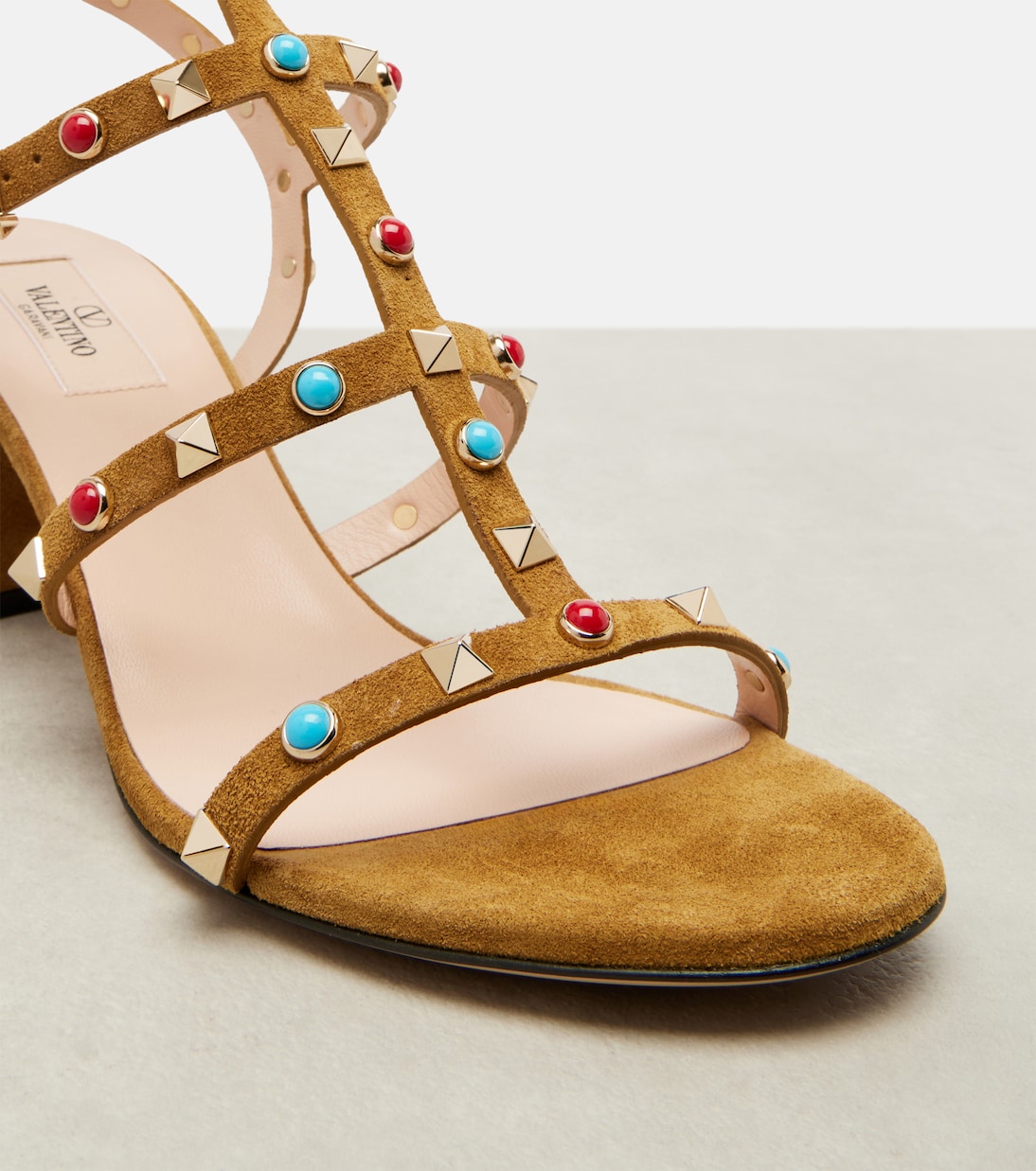 Rockstud embellished suede sandals | Valentino Garavani