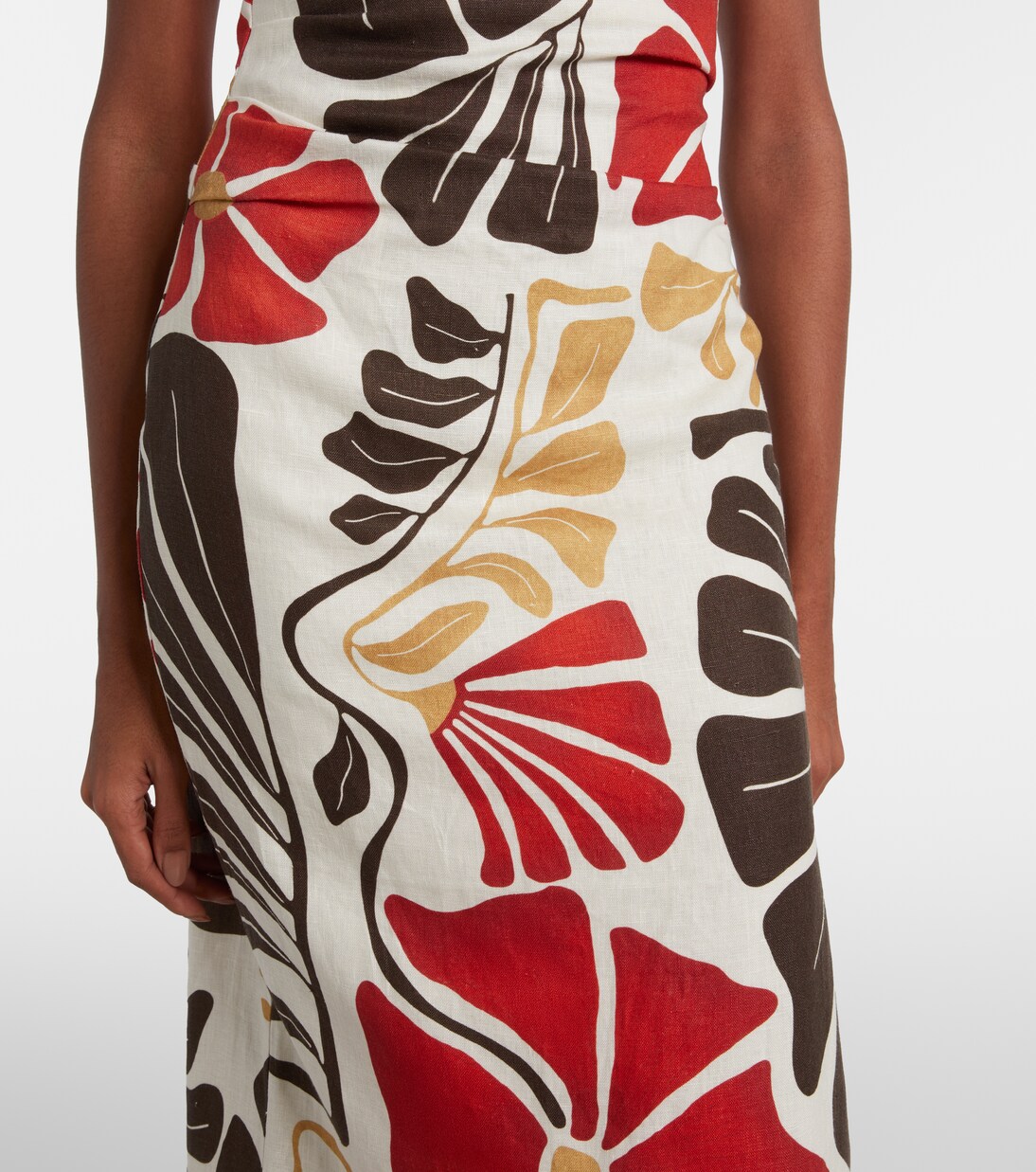 Robe midi Julietta en lin à fleurs | SIR