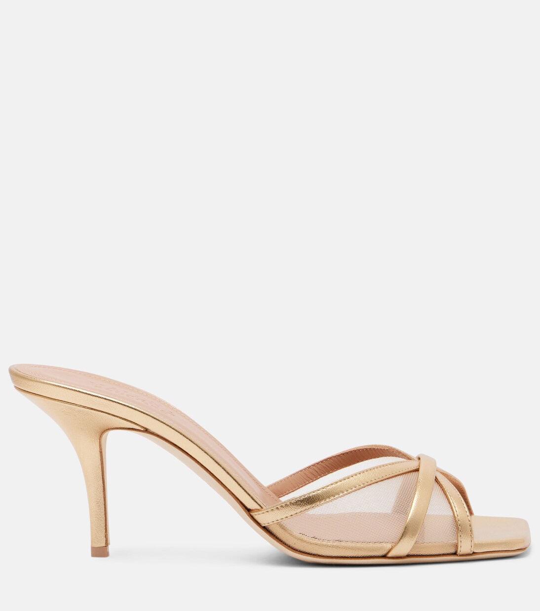 Perla 70 leather and mesh mules | Malone Souliers