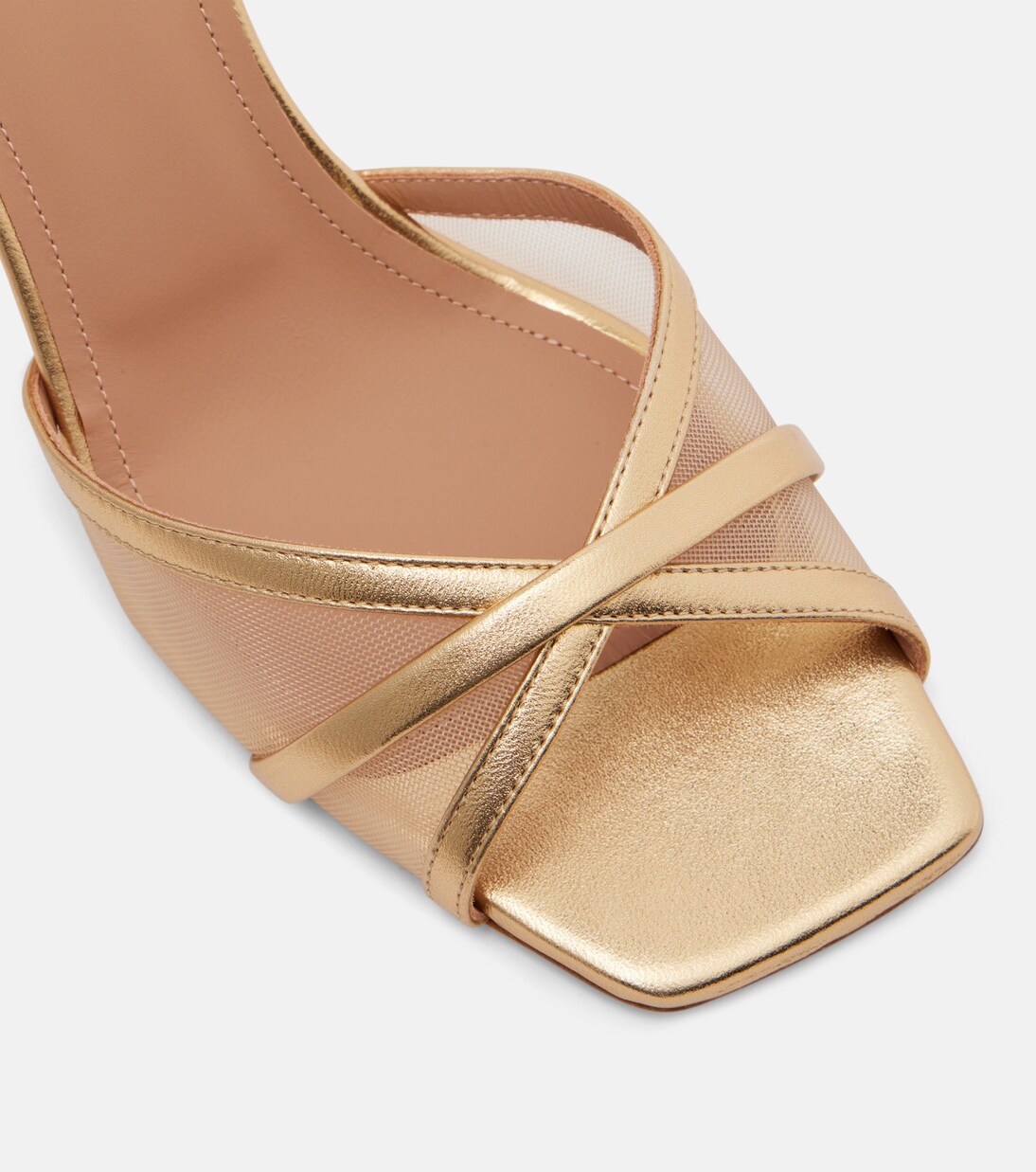 Perla 70 leather and mesh mules | Malone Souliers