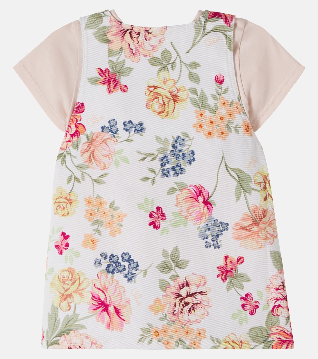 Baby logo floral cotton dress and T-shirt set | Chloé Kids