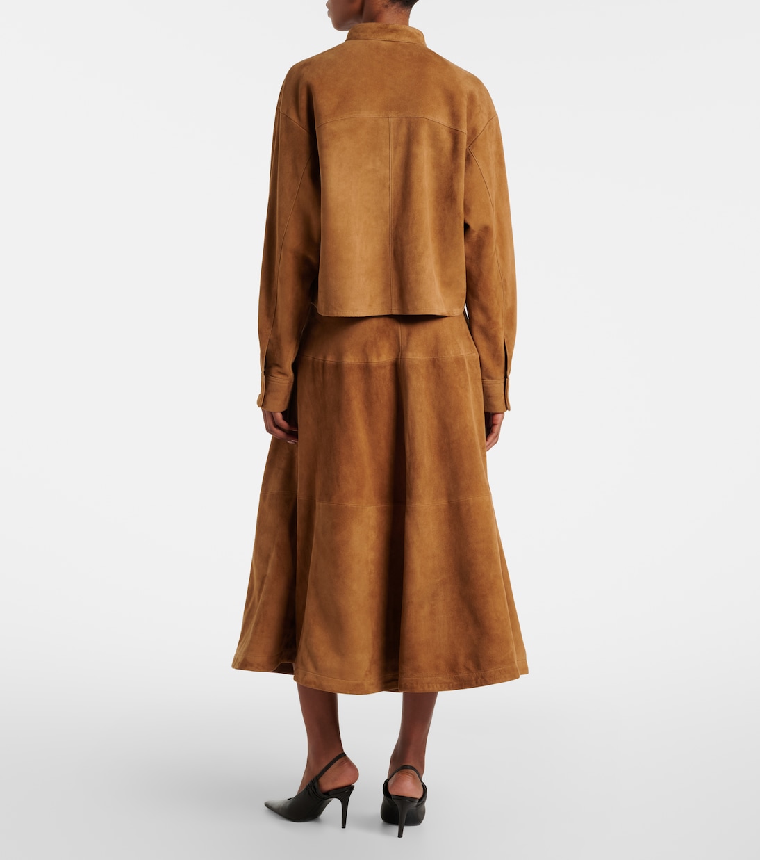 Jupe longue Opera en daim | Nour Hammour