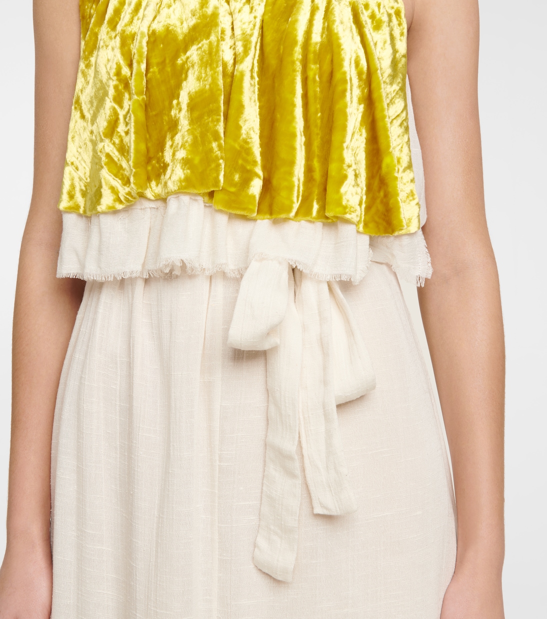 Vestido midi de terciopelo y sarga | Prada