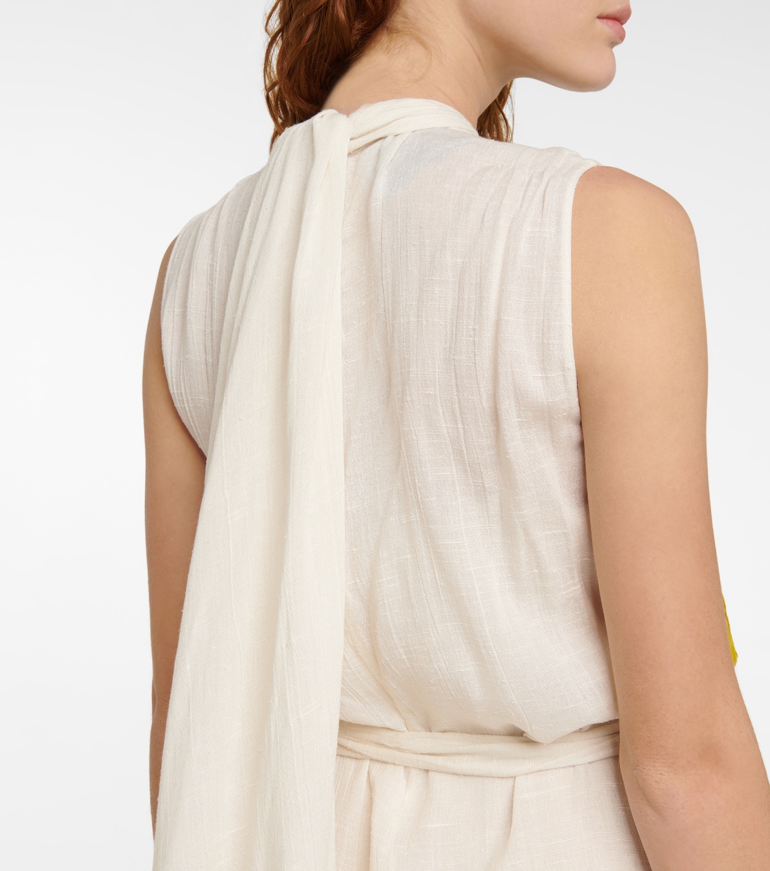 Vestido midi de terciopelo y sarga | Prada