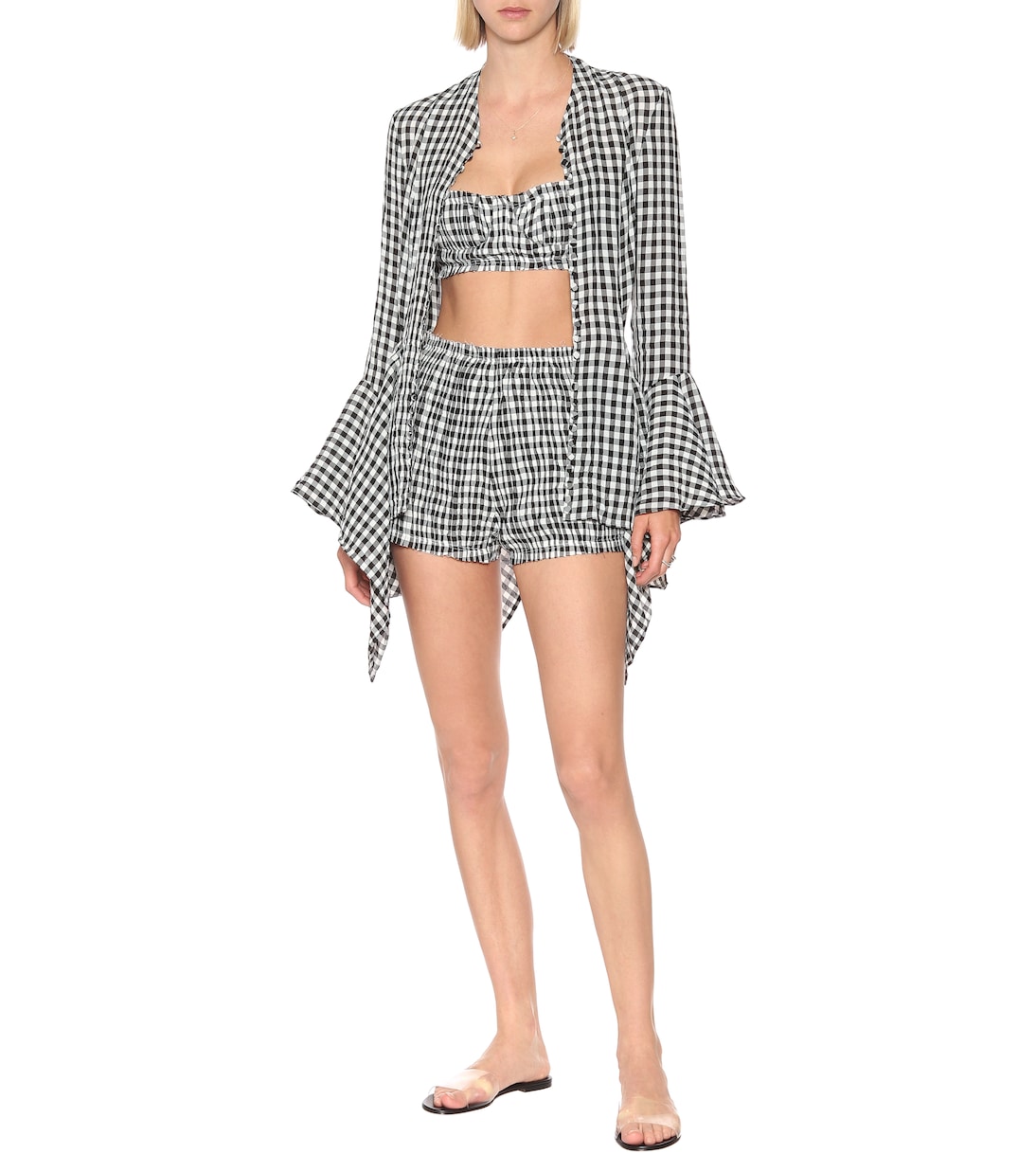 Hilary high-rise gingham shorts | Khaite