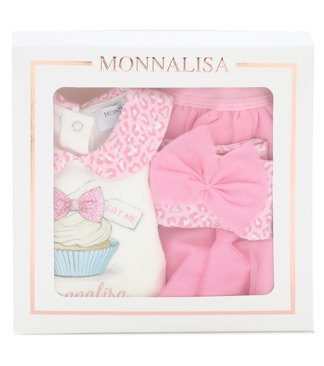 Bébé – Set body, jupe et bandeau en coton | Monnalisa
