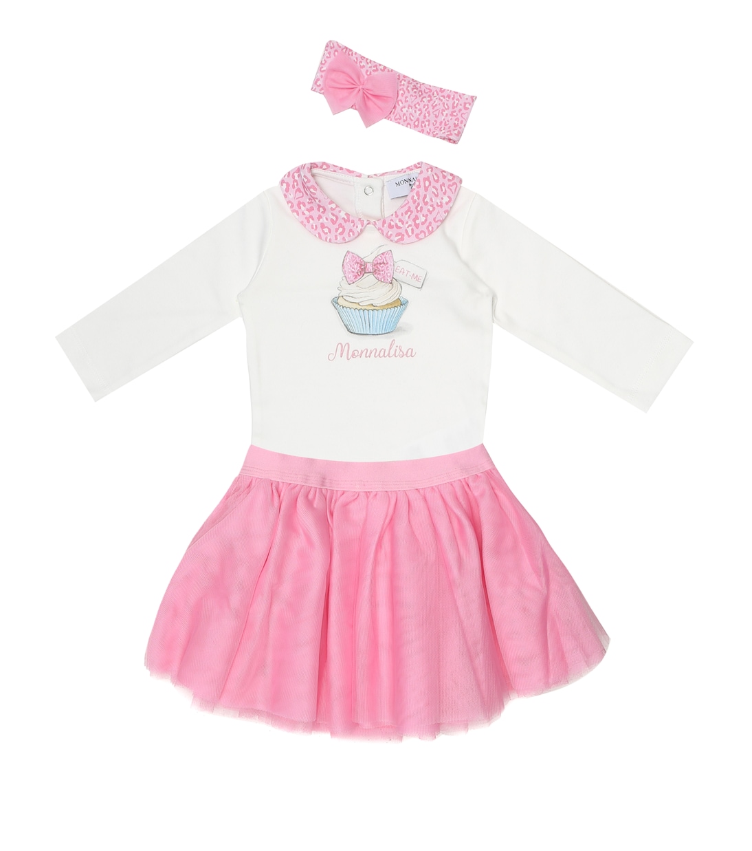 Bébé – Set body, jupe et bandeau en coton | Monnalisa
