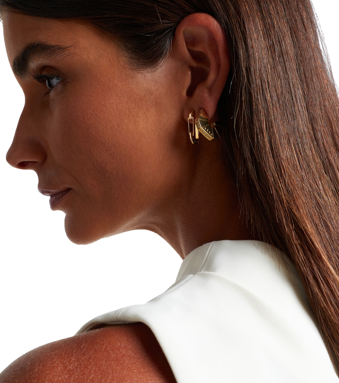 Carey 18kt gold single earring with diamonds | Eéra