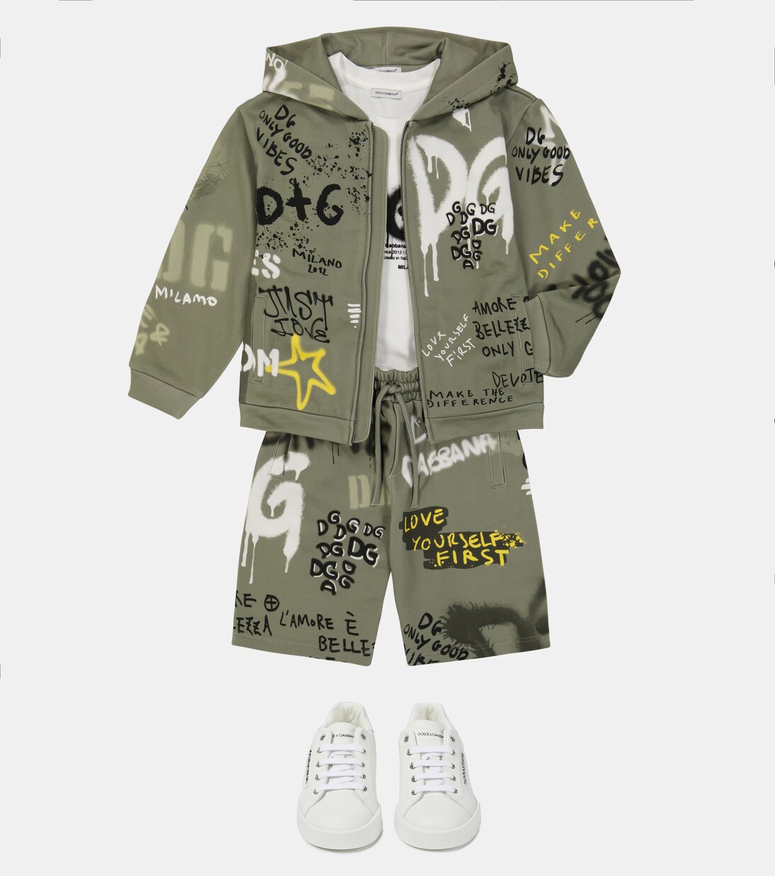 Portofino Light leather sneakers | Dolce&Gabbana Kids