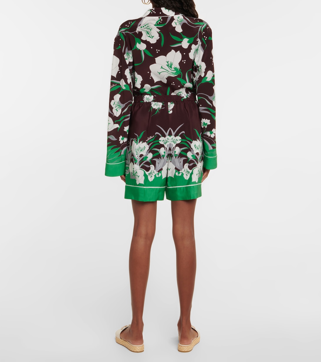 Shorts in seta con stampa | Valentino