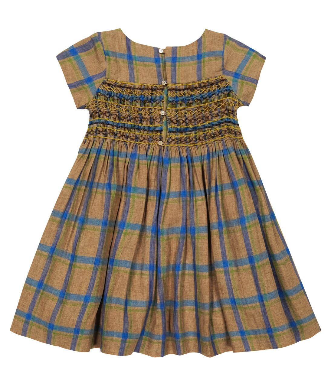 Duchesse checked linen dress | Bonpoint