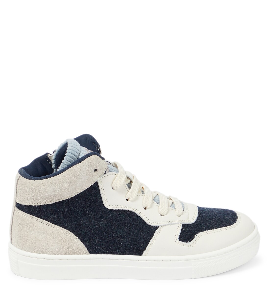 Leather-trimmed sneakers | Brunello Cucinelli Kids