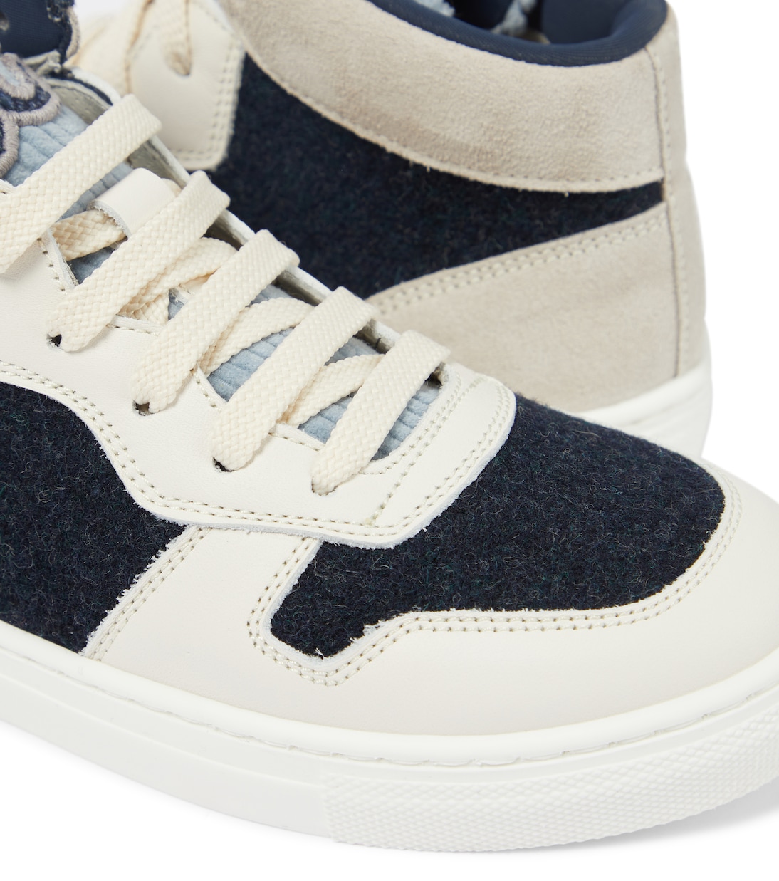Leather-trimmed sneakers | Brunello Cucinelli Kids