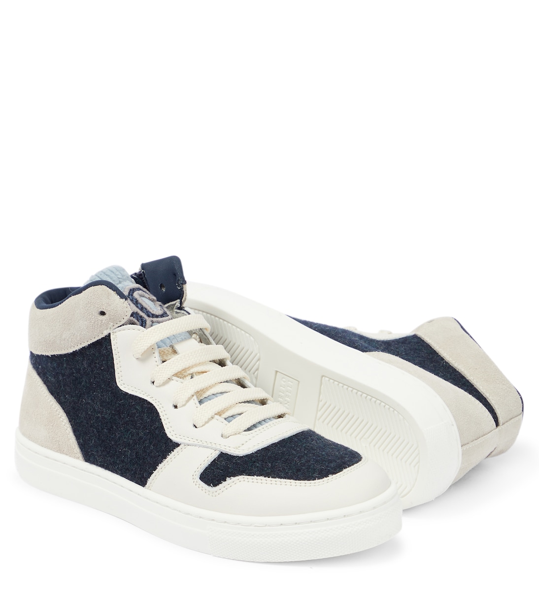 Leather-trimmed sneakers | Brunello Cucinelli Kids