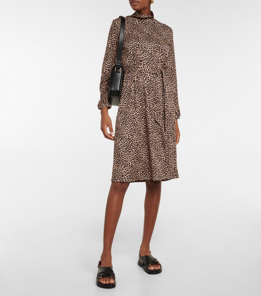 Dorothea leopard-print high-neck midi dress | A.P.C.
