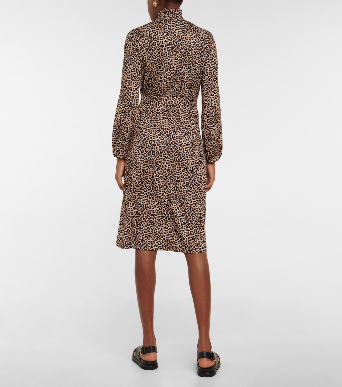 Dorothea leopard-print high-neck midi dress | A.P.C.