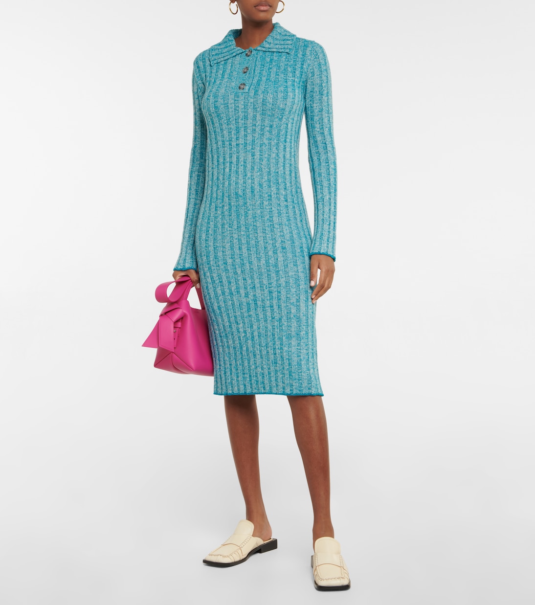 Ribbed-knit wool-blend midi dress | Acne Studios