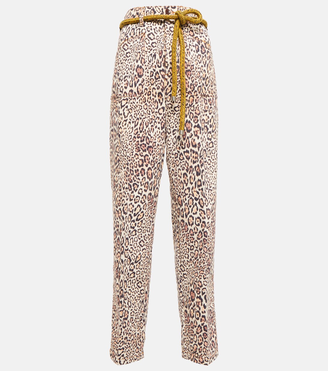 Jeans con stampa leopardata e cintura | Etro