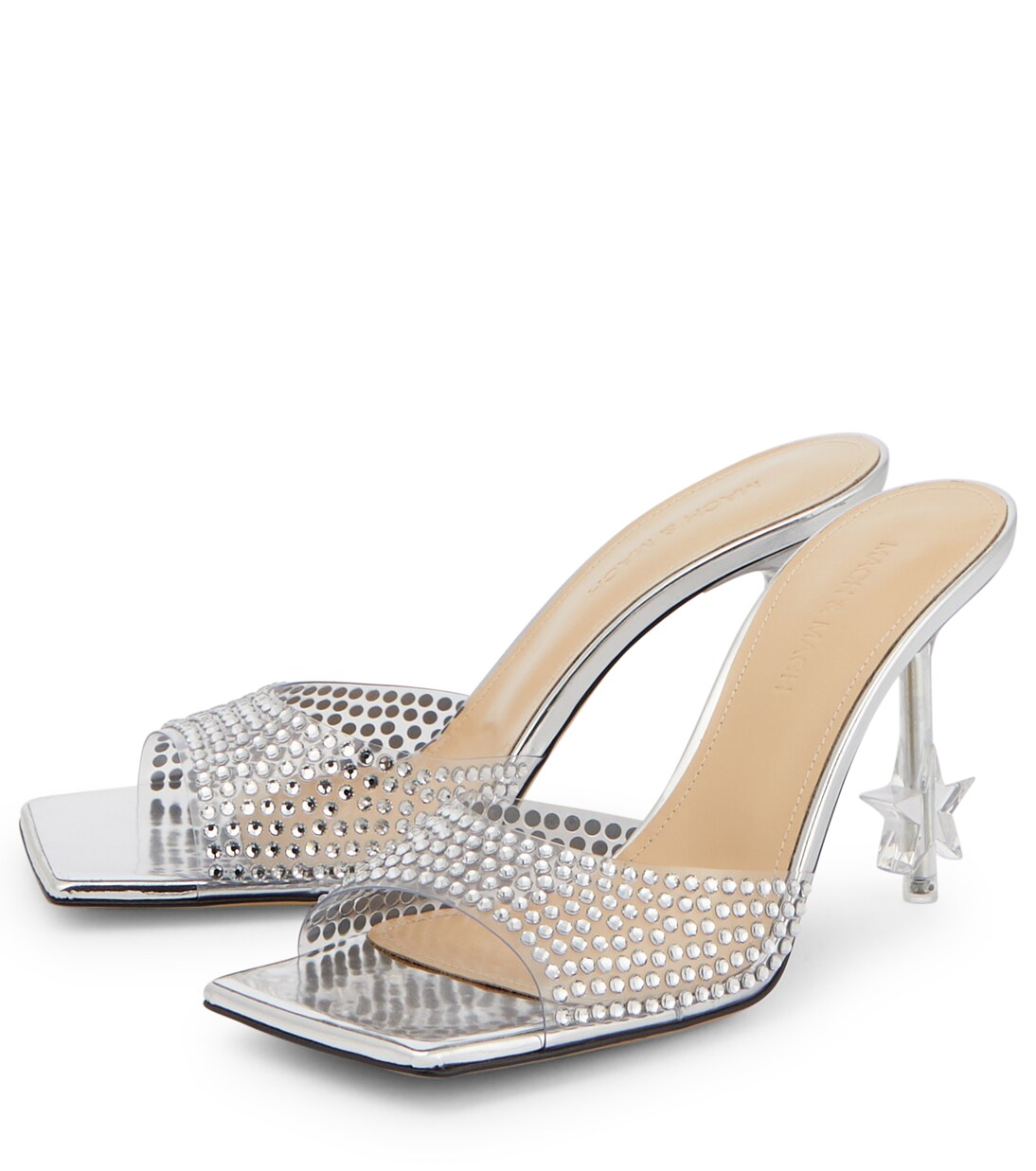 Star crystal-embellished PVC mules | Mach & Mach
