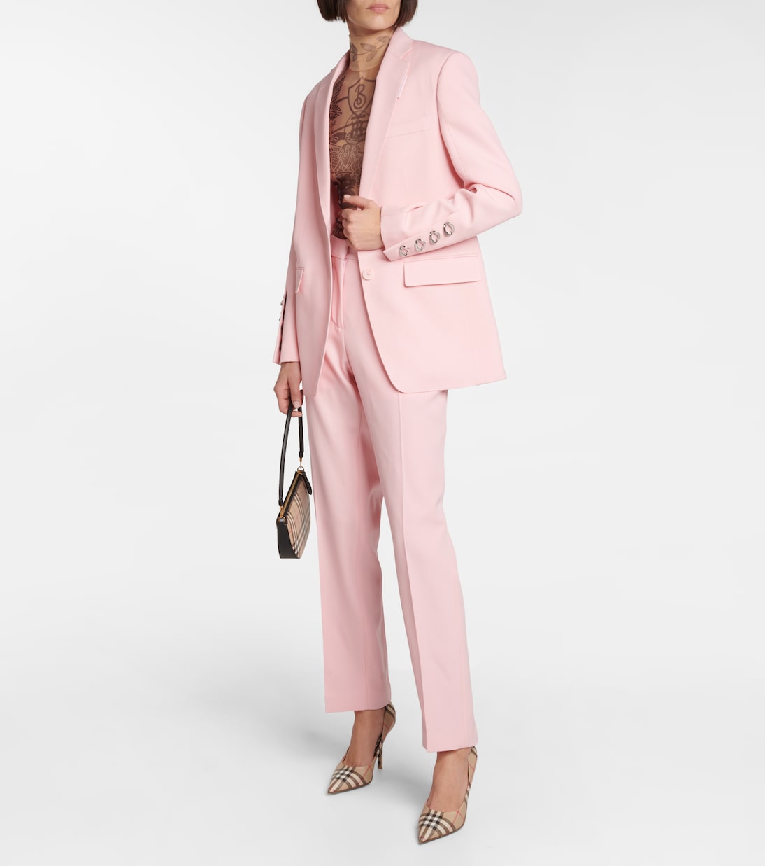 Mid-rise slim wool pants | Burberry