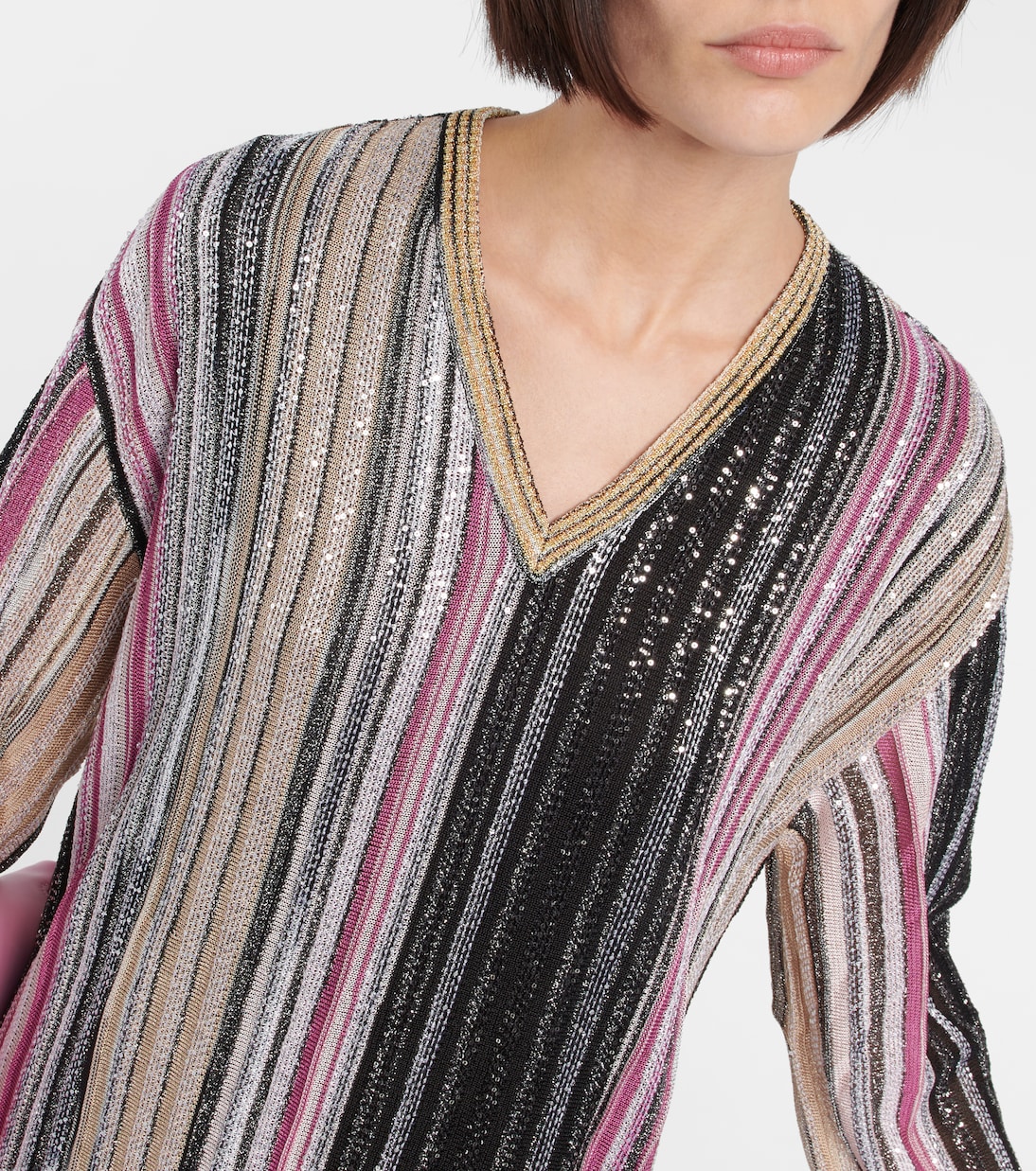 Vestido largo a rayas con lentejuelas | Missoni