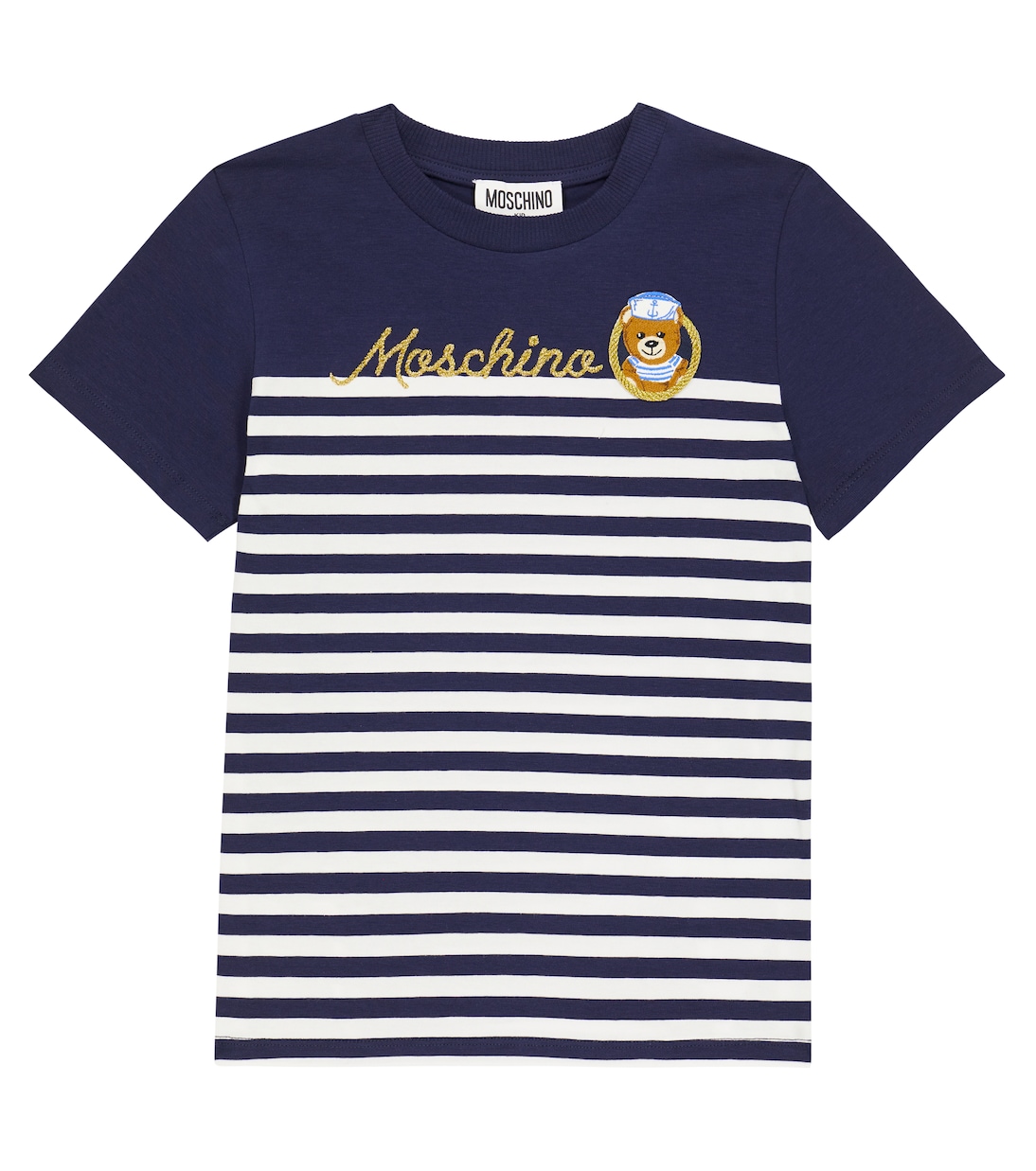 스트라이프 코튼 블렌드 티셔츠 | Moschino Kids