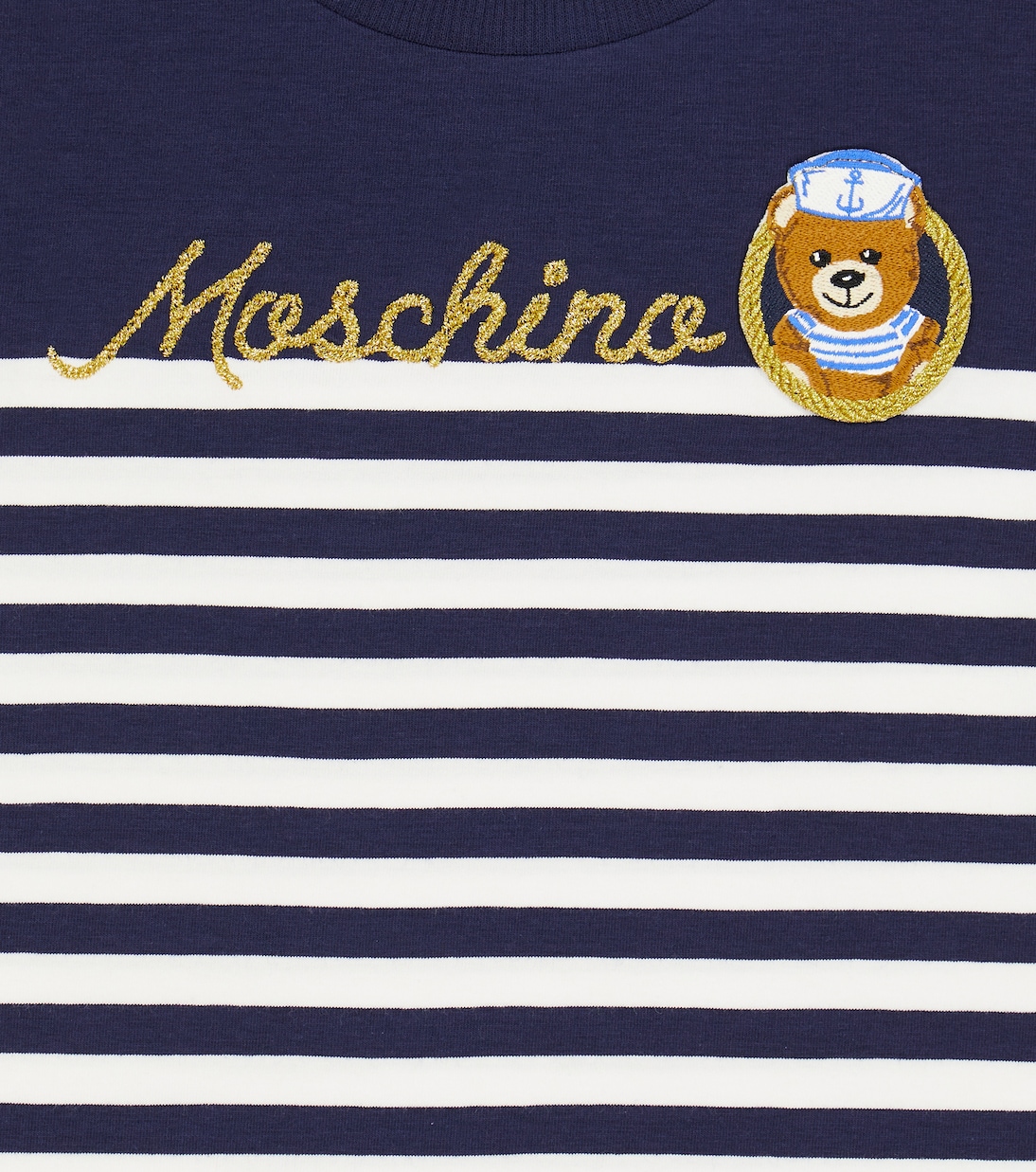 스트라이프 코튼 블렌드 티셔츠 | Moschino Kids