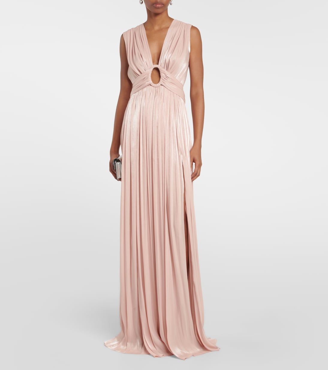 Draped satin gown | Costarellos
