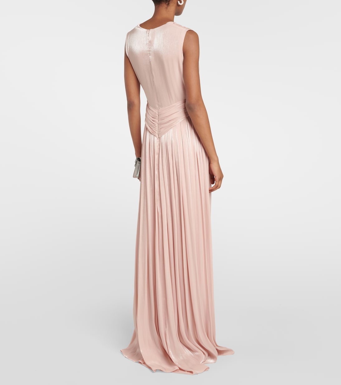 Draped satin gown | Costarellos