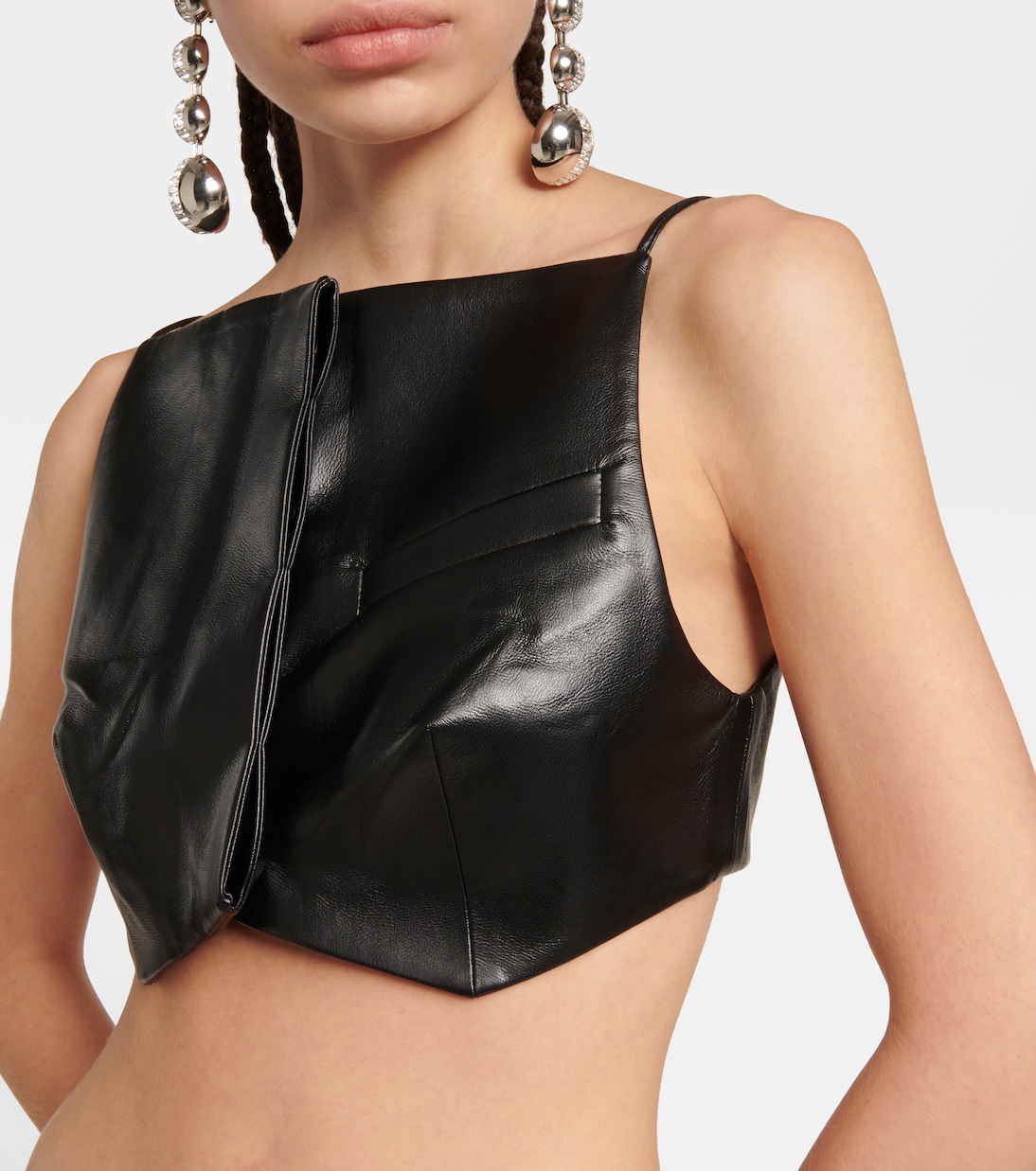 Top cropped Elfi in similpelle | Aya Muse