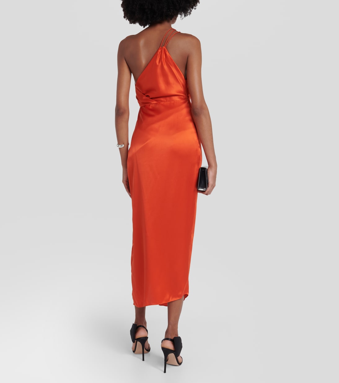 One-shoulder silk midi dress | The Sei