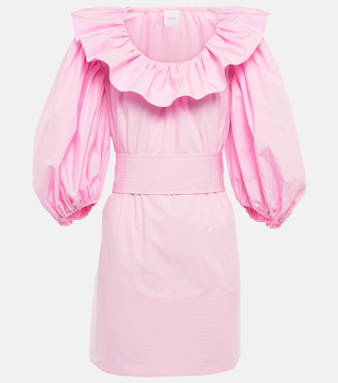 Puff-sleeve cotton minidress | Patou