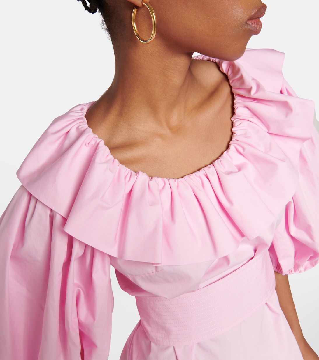Puff-sleeve cotton minidress | Patou