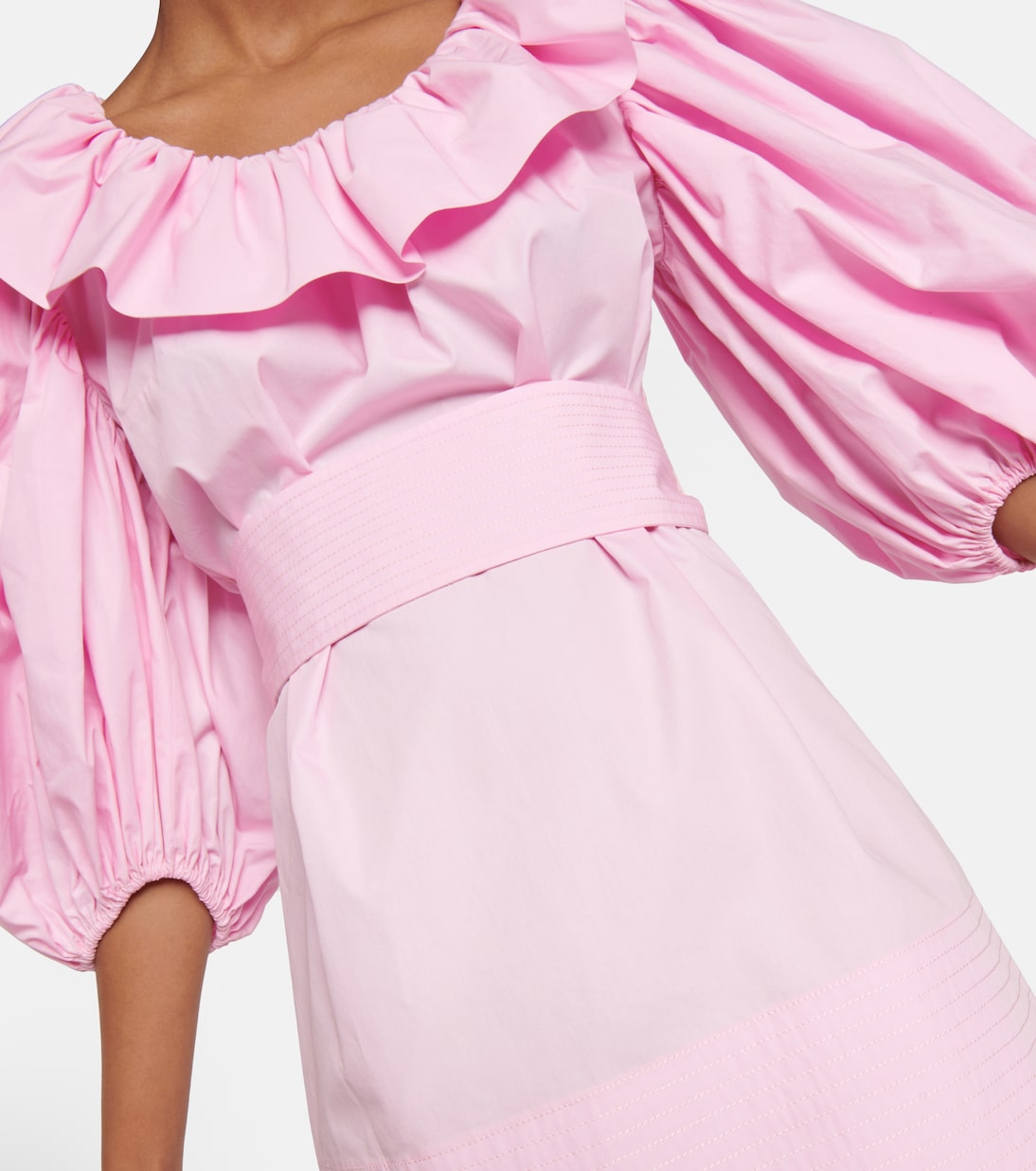 Puff-sleeve cotton minidress | Patou