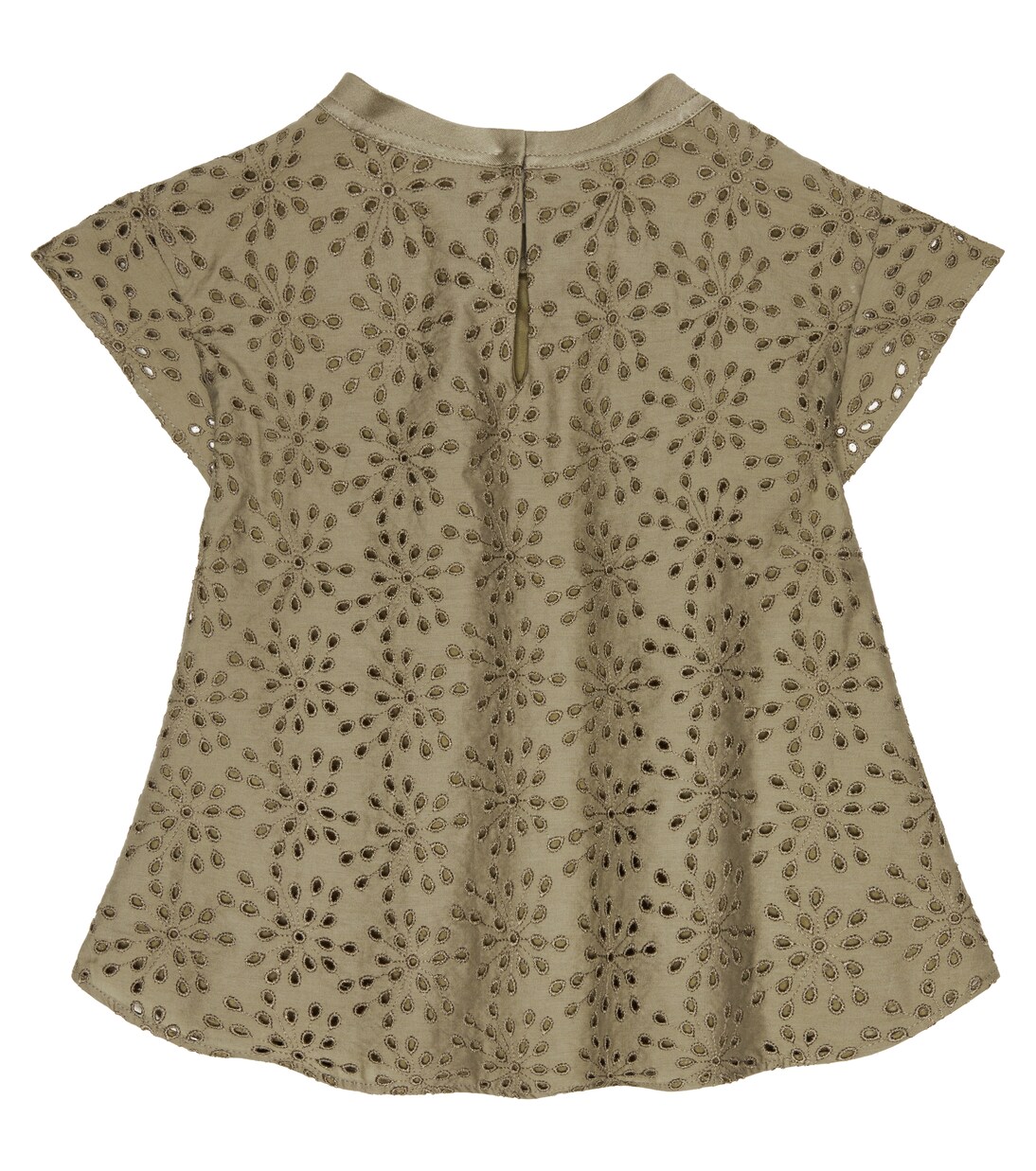 Top en coton mélangé à broderies anglaises | Brunello Cucinelli Kids