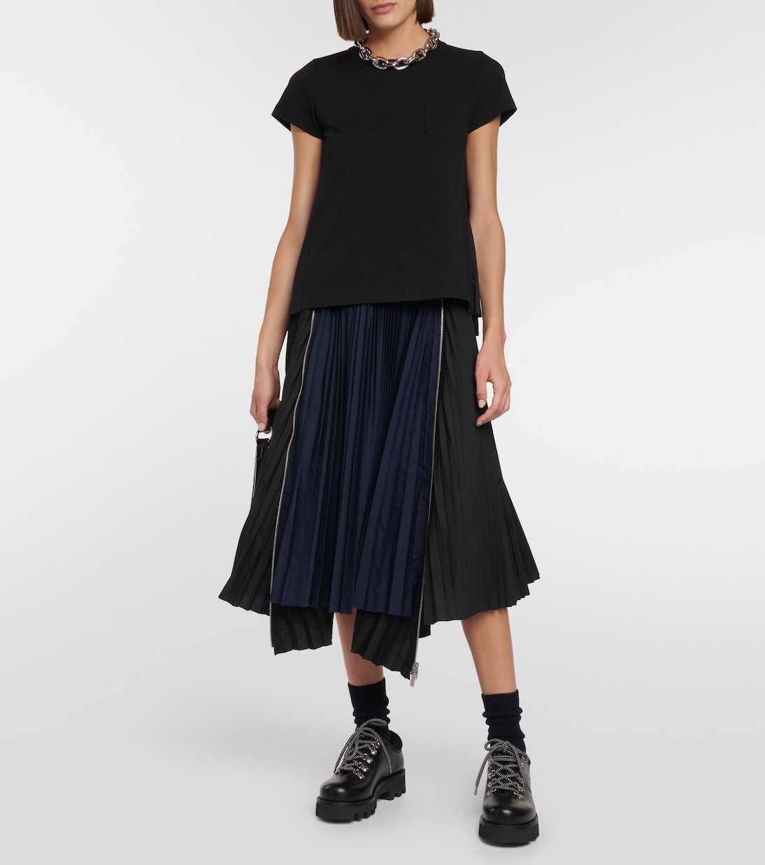 Gonna midi plissé | Sacai