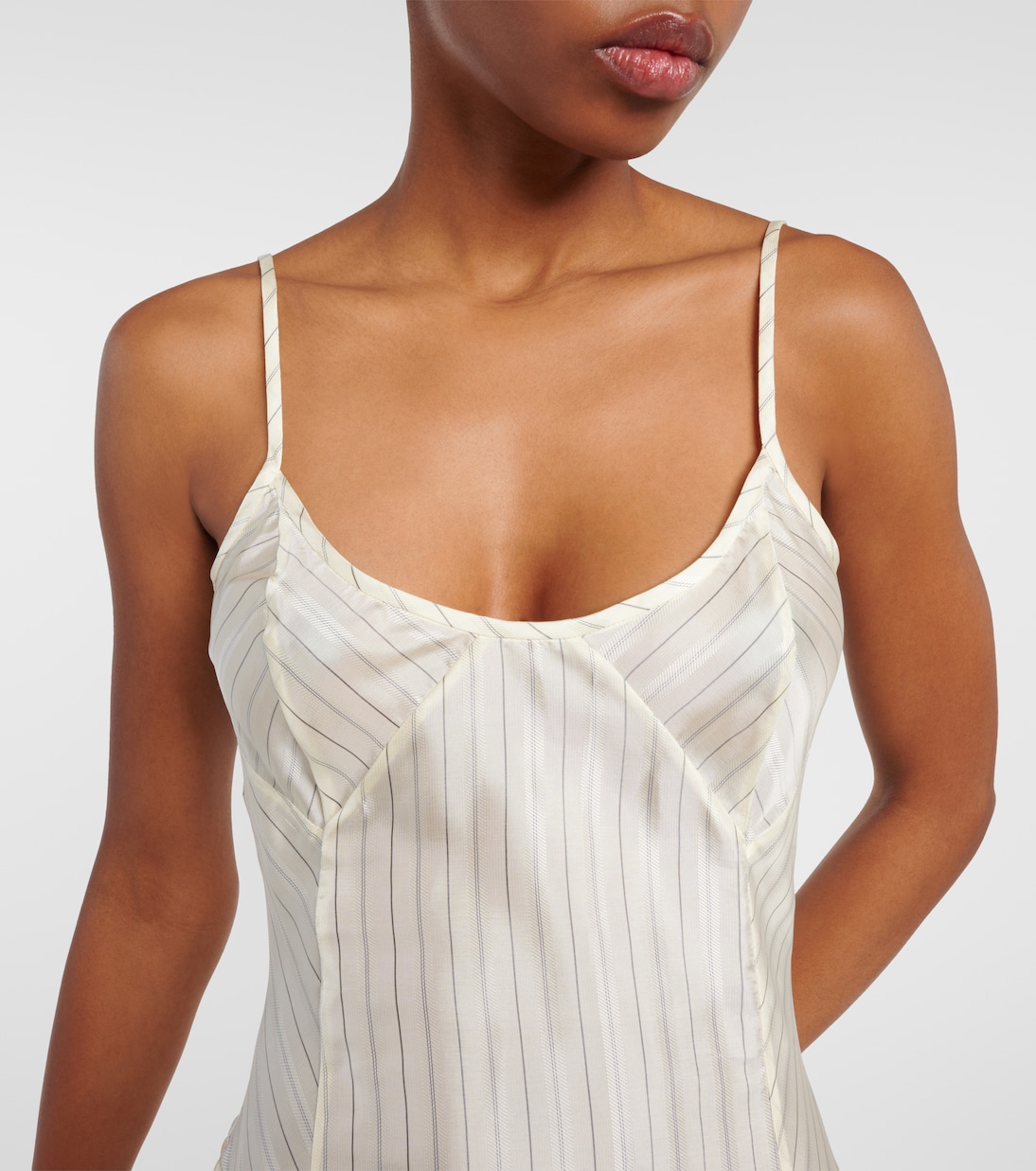Robe longue rayée en satin | The Attico
