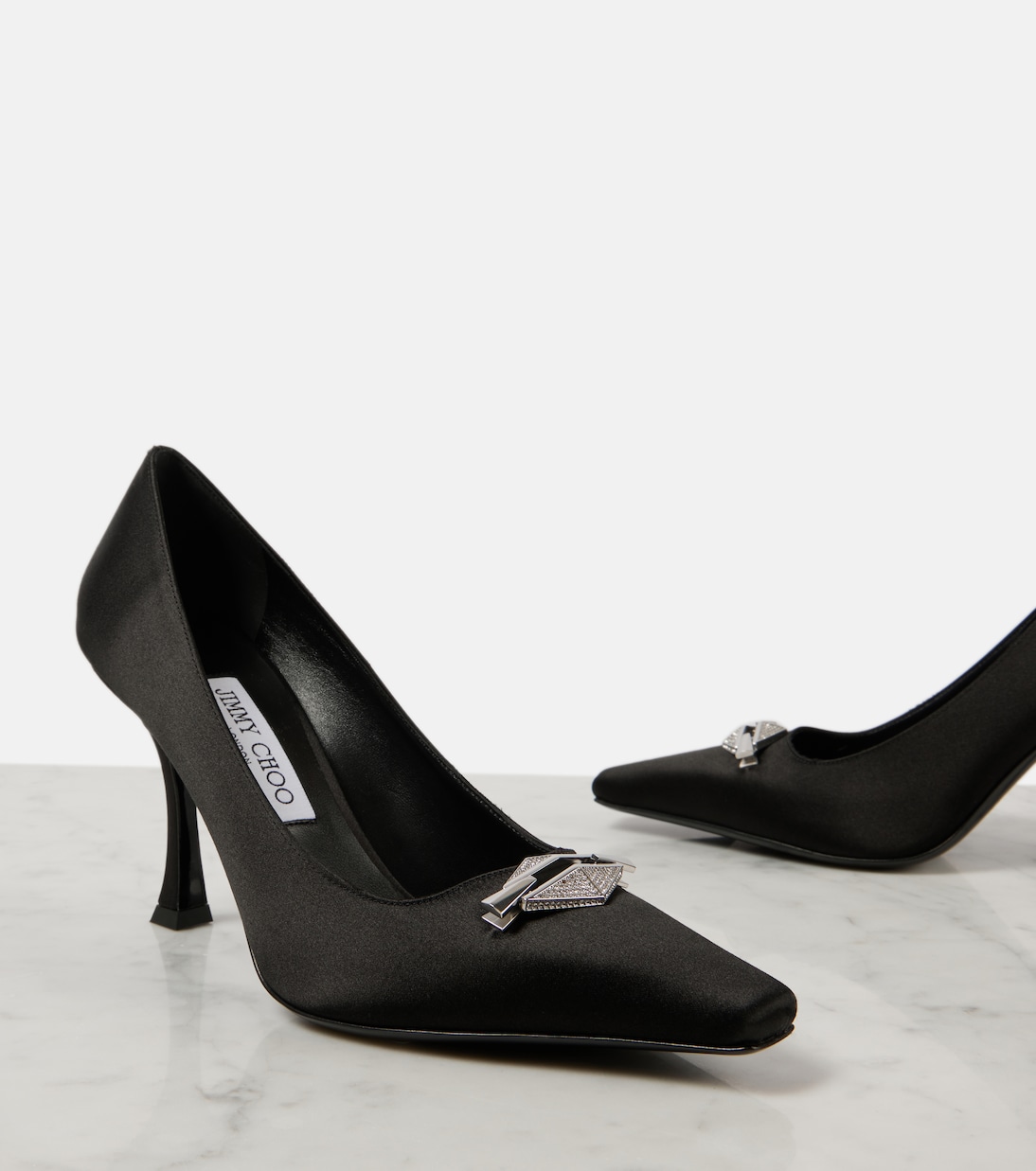 Ryker 90 embellished satin pumps | Jimmy Choo