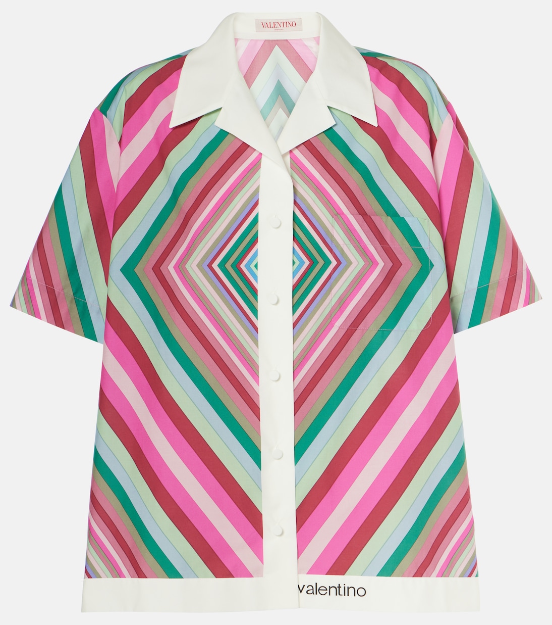 Camisa de popelín de algodón estampada | Valentino