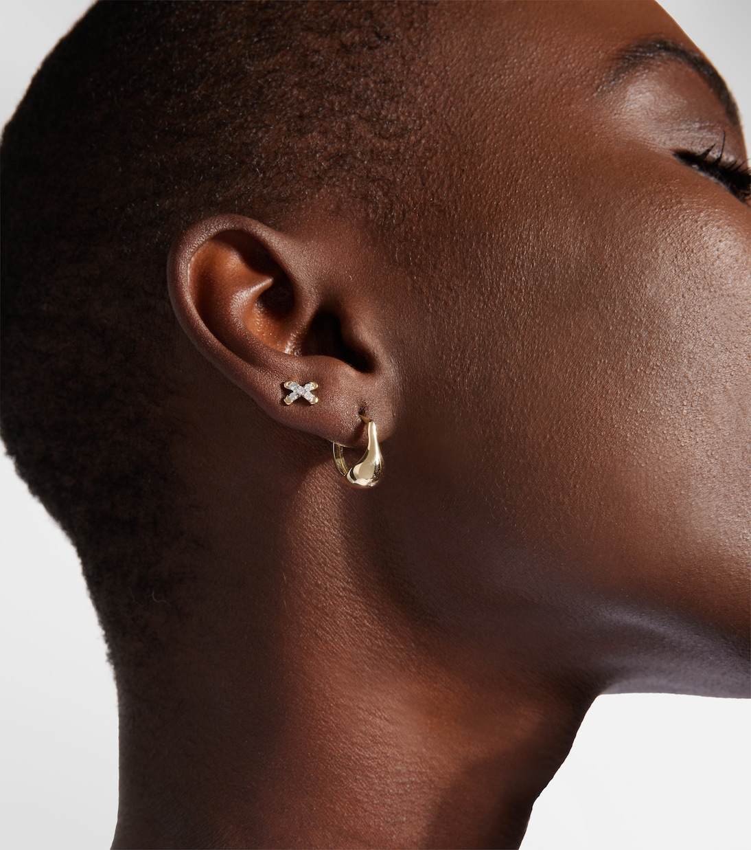 Boucles d'oreilles Droplet en or 10 ct | Stone and Strand