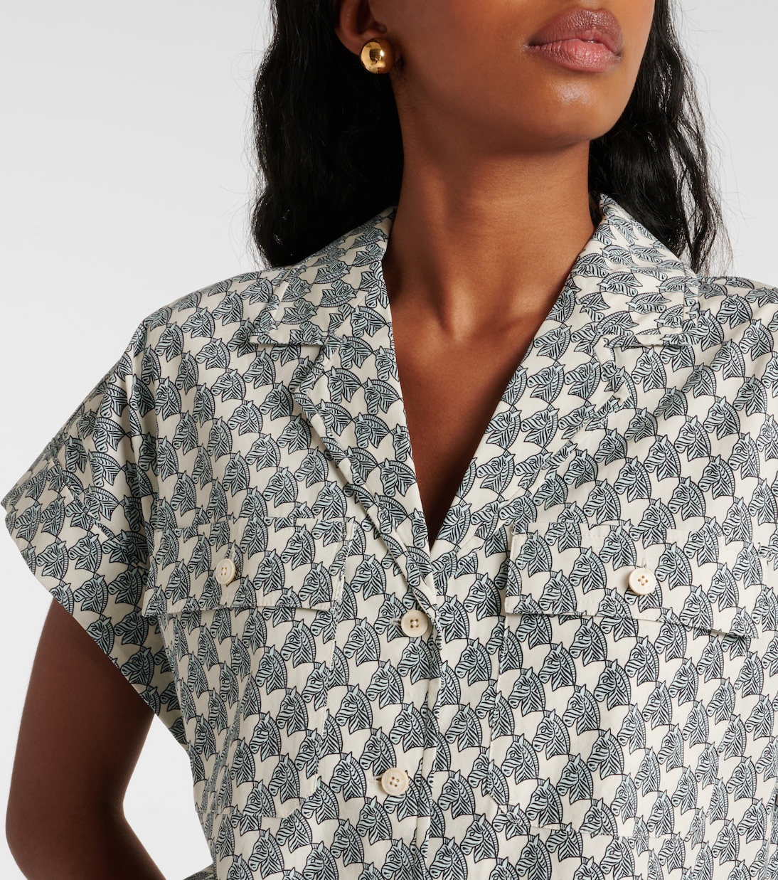 Chemise imprimée en coton mélangé | Tory Burch