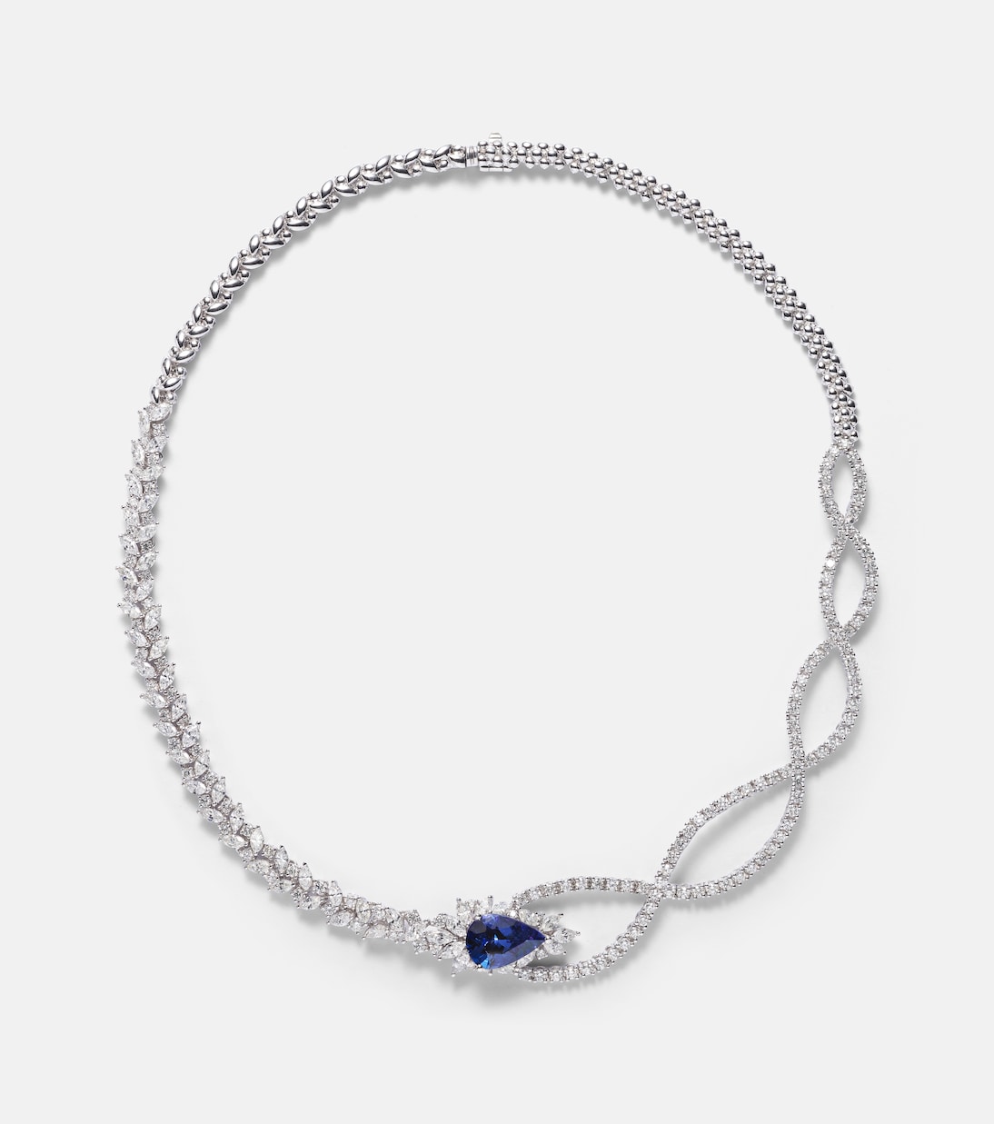 Collana Reign Supreme in oro bianco 18kt con tanzanite e diamanti | Yeprem