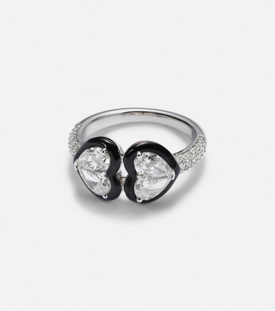 Anello Heart in oro bianco 18kt con diamanti | Kamyen